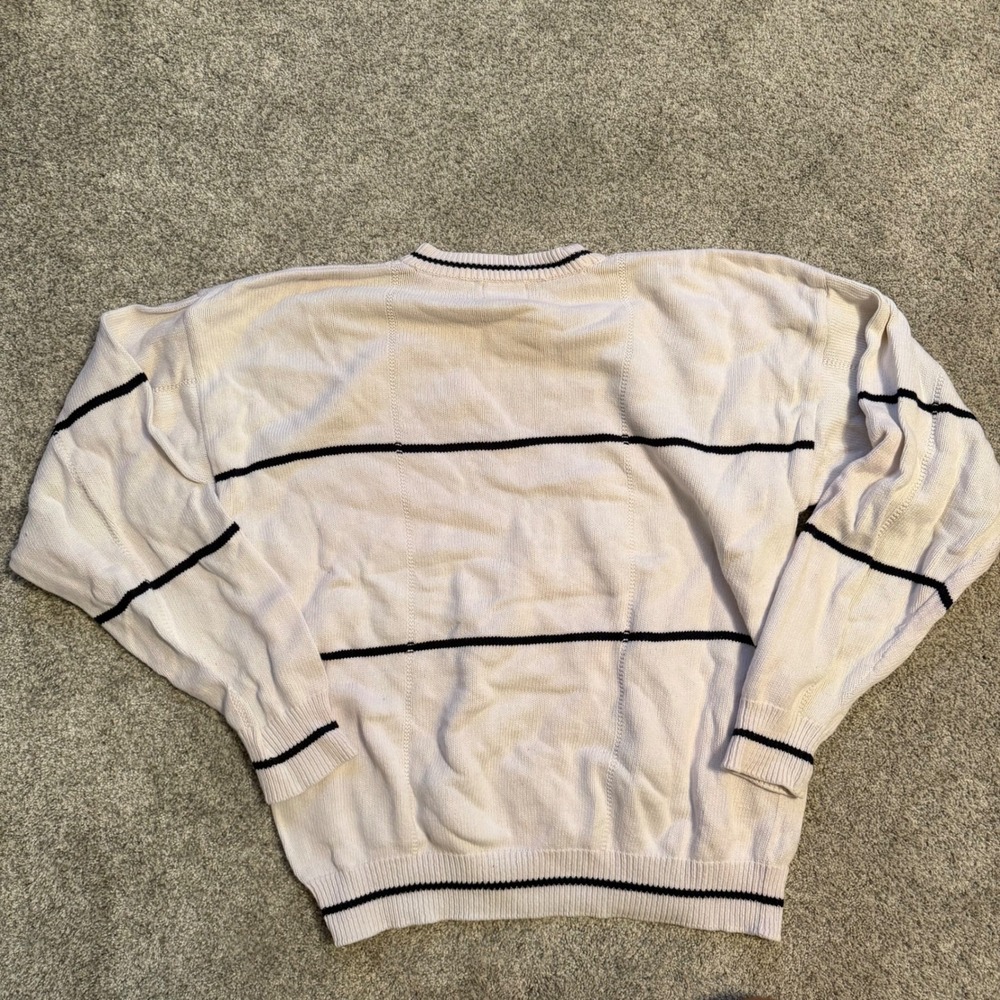 Capeisle Knitters Vintage Nautical Embroidered Striped Cotton Sweater Mens L - Picture 4 of 7